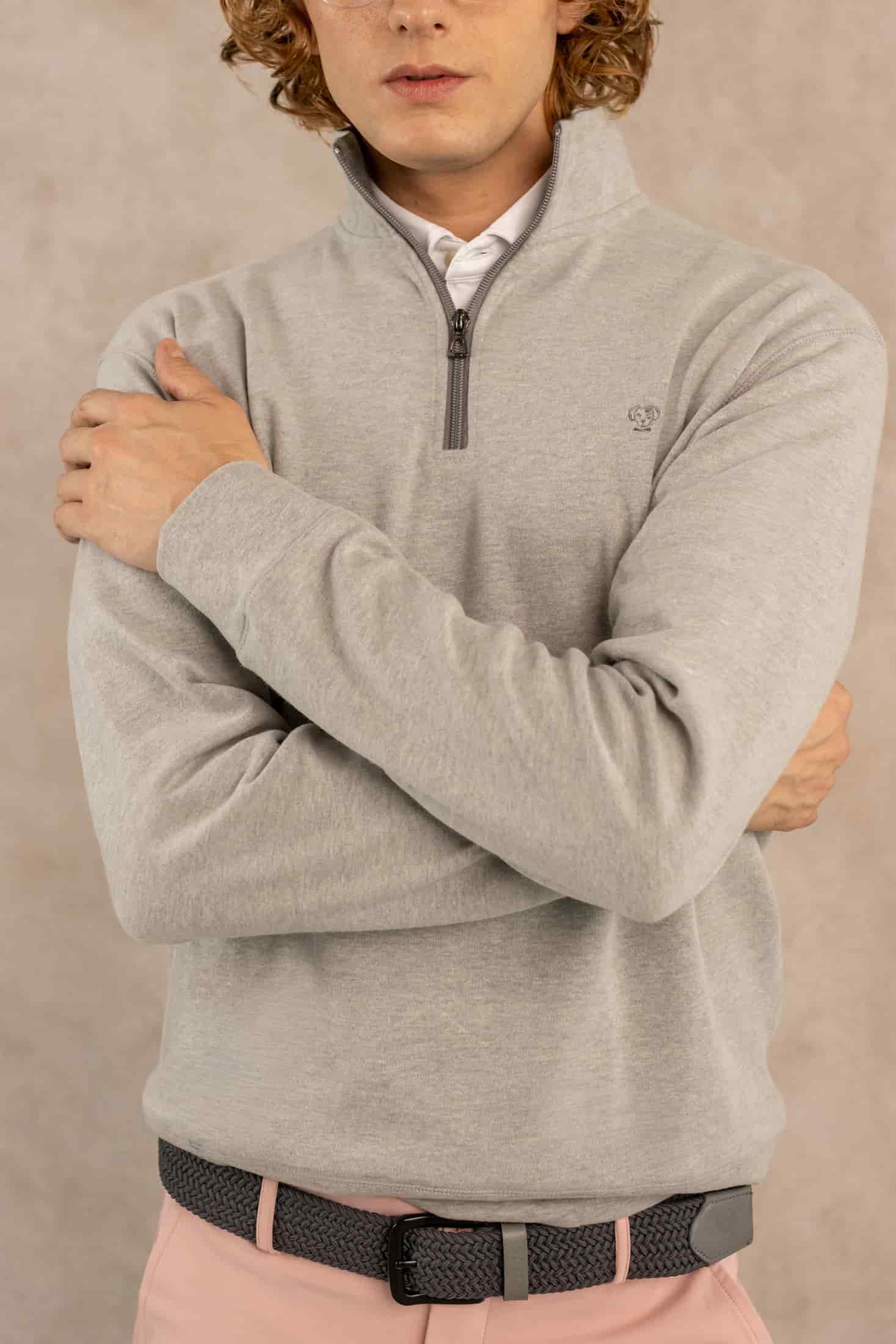 Halfzip Antimancha Gris Jaspe - miniatura 4