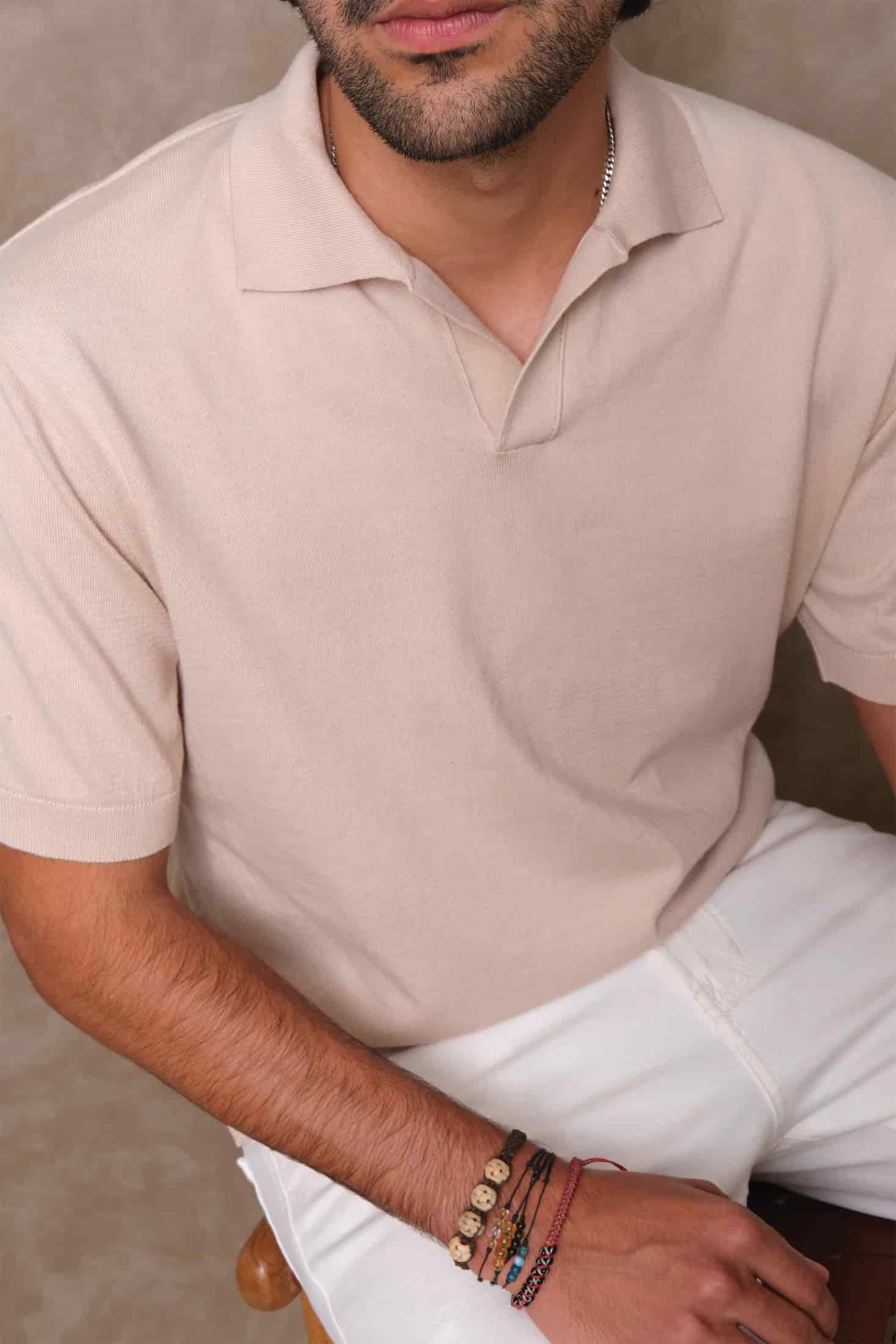 POLO TEJIDA BEIGE - miniatura 4