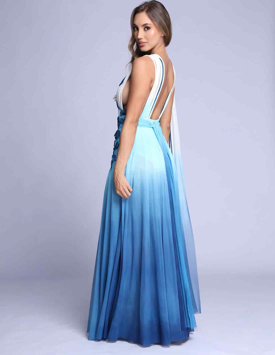 Vestido Copernico Faded Ivory + Blue - miniatura 2