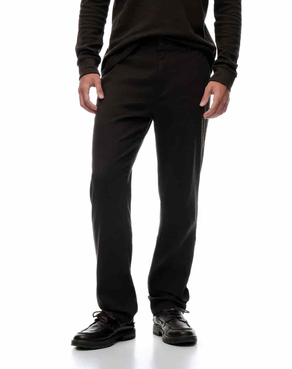 Pantalón slim tiro medio café hombre - miniatura 2