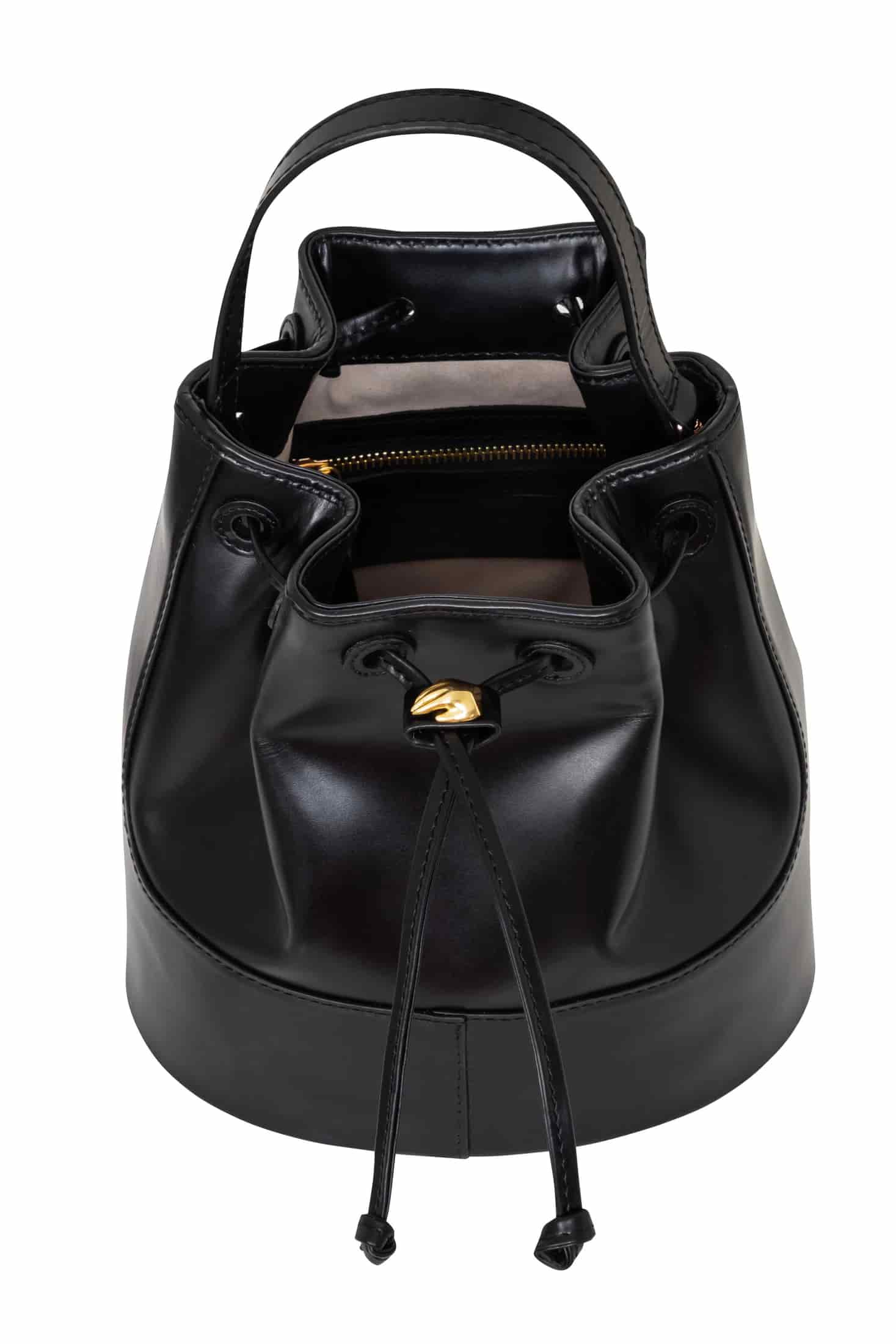 Bucket Black Leather Bag - miniatura 2