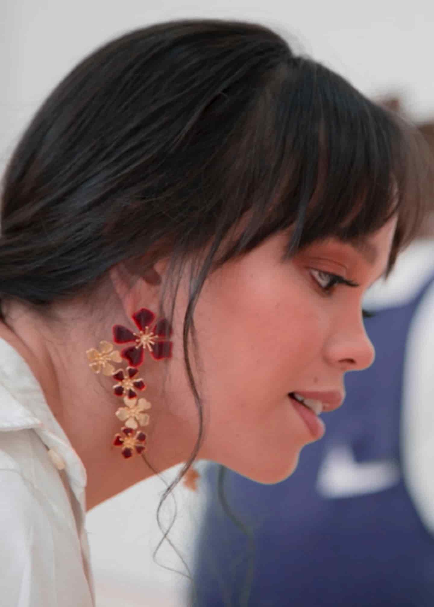 Aretes Falling Auroras rojo vino - miniatura 2