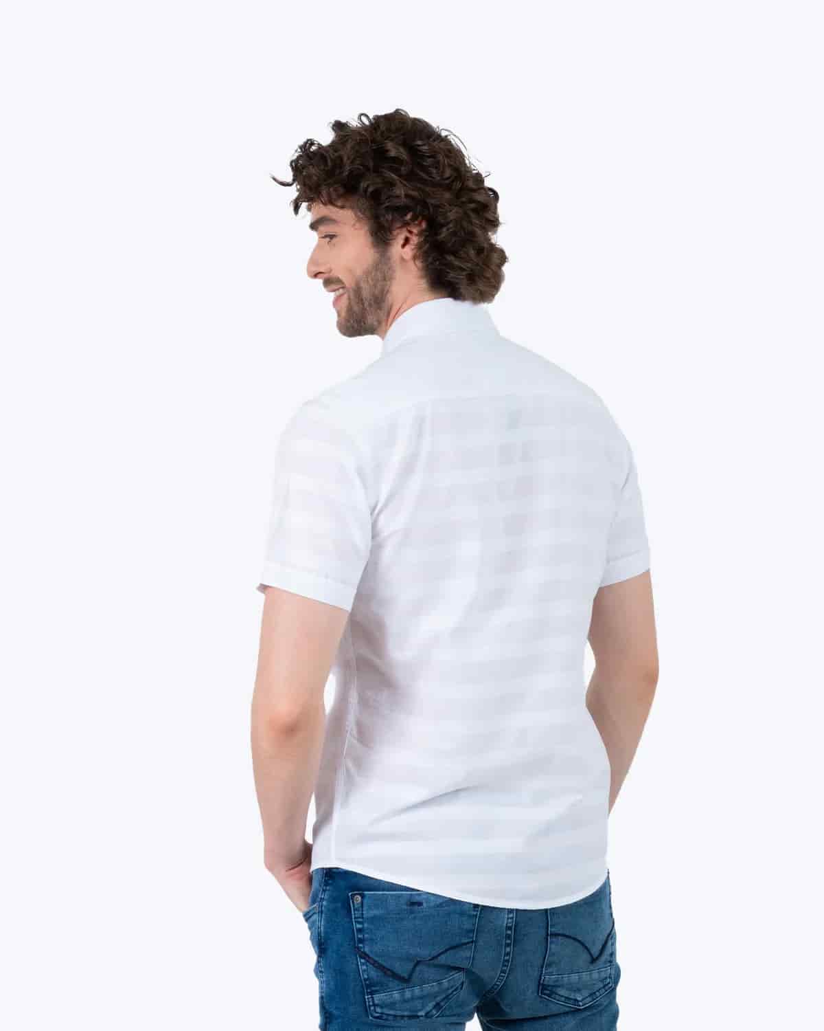 Camisa blanca manga corta para hombre - miniatura 44