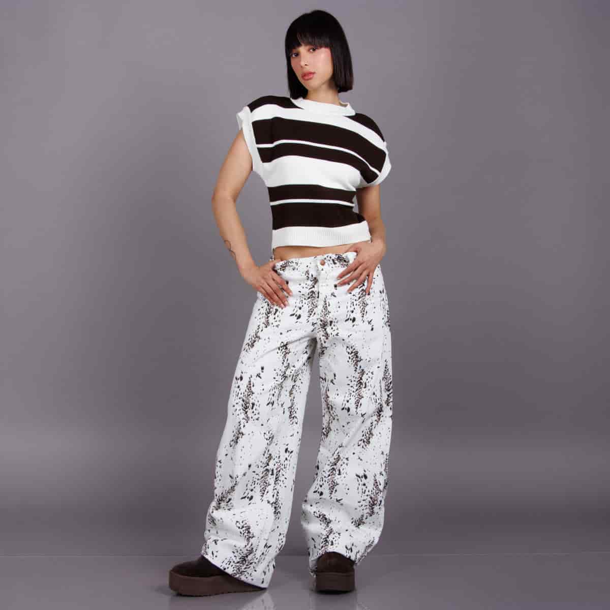 Jean Wide Leg Marfil Ax-3109 Rigido - miniatura 1