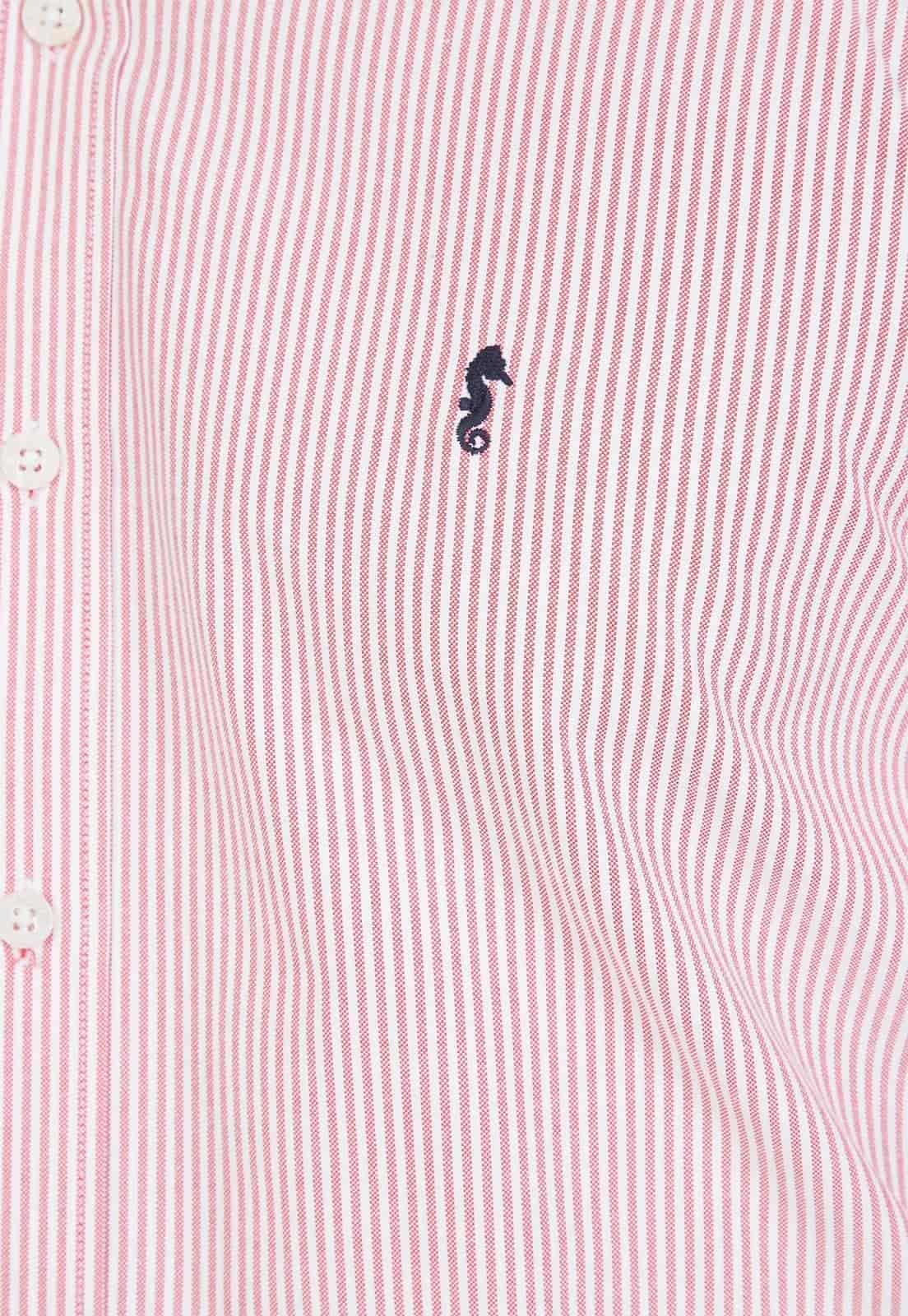Camisa Manga Larga Oxford Rayas Rojas - miniatura 3