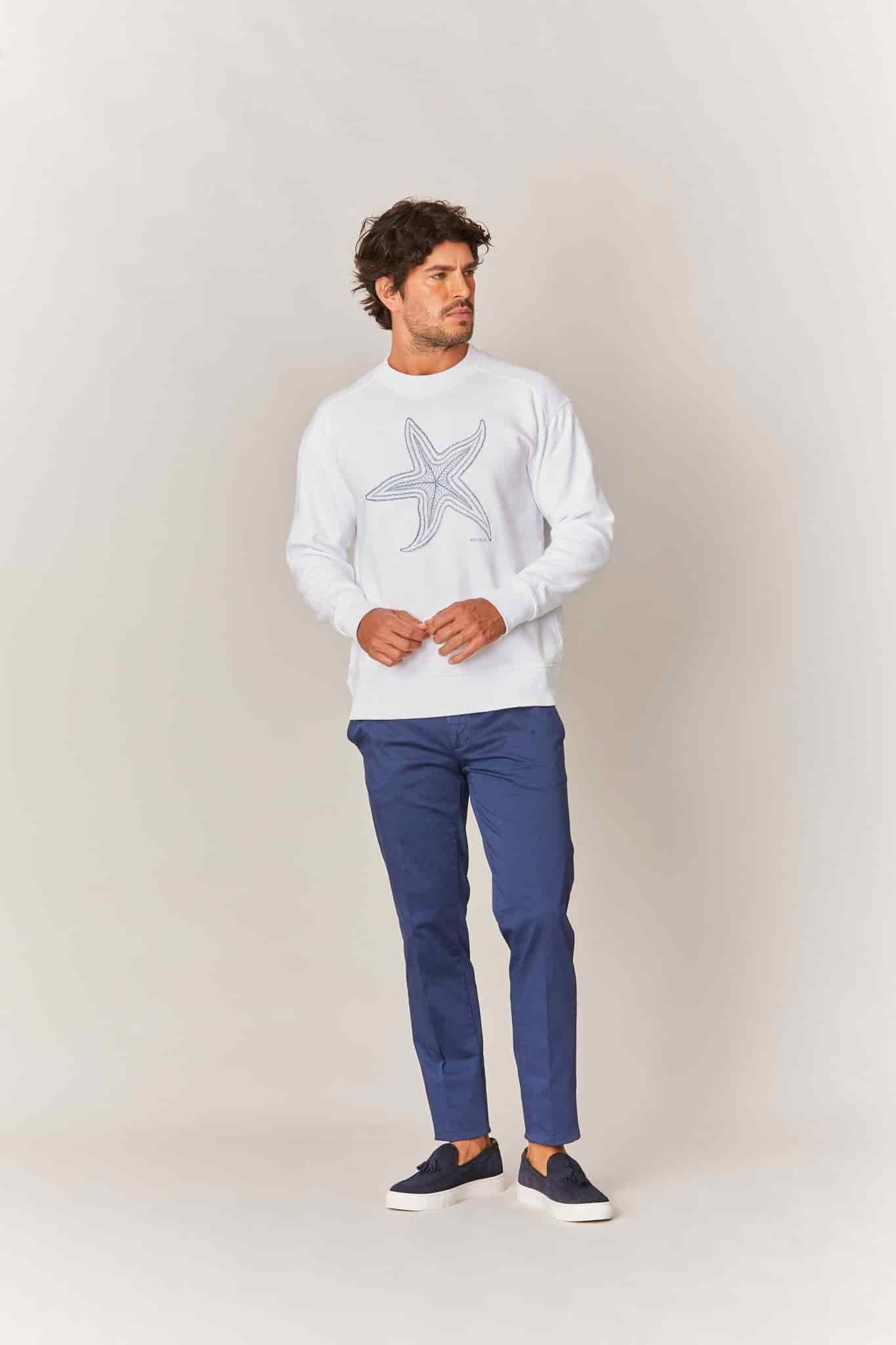 men's star white sweartshirt - miniatura 2