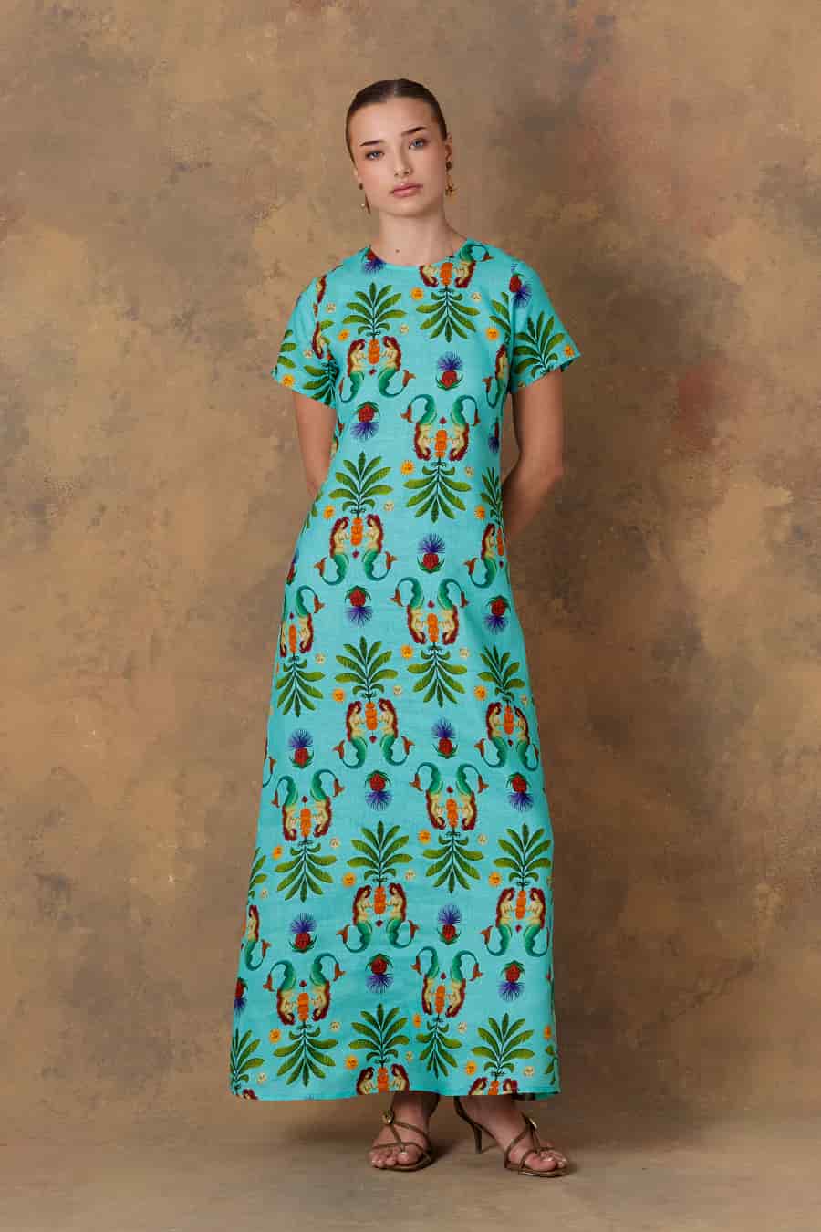 Wome's dress linen marea green - miniatura 10