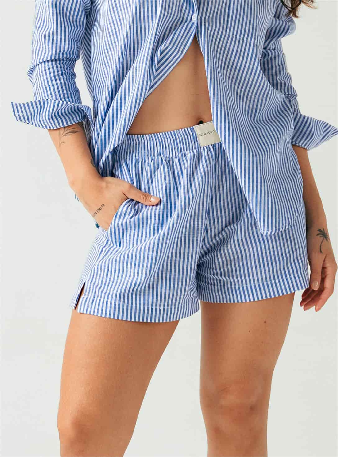 Short Resort Rayas - Navy - miniatura 1