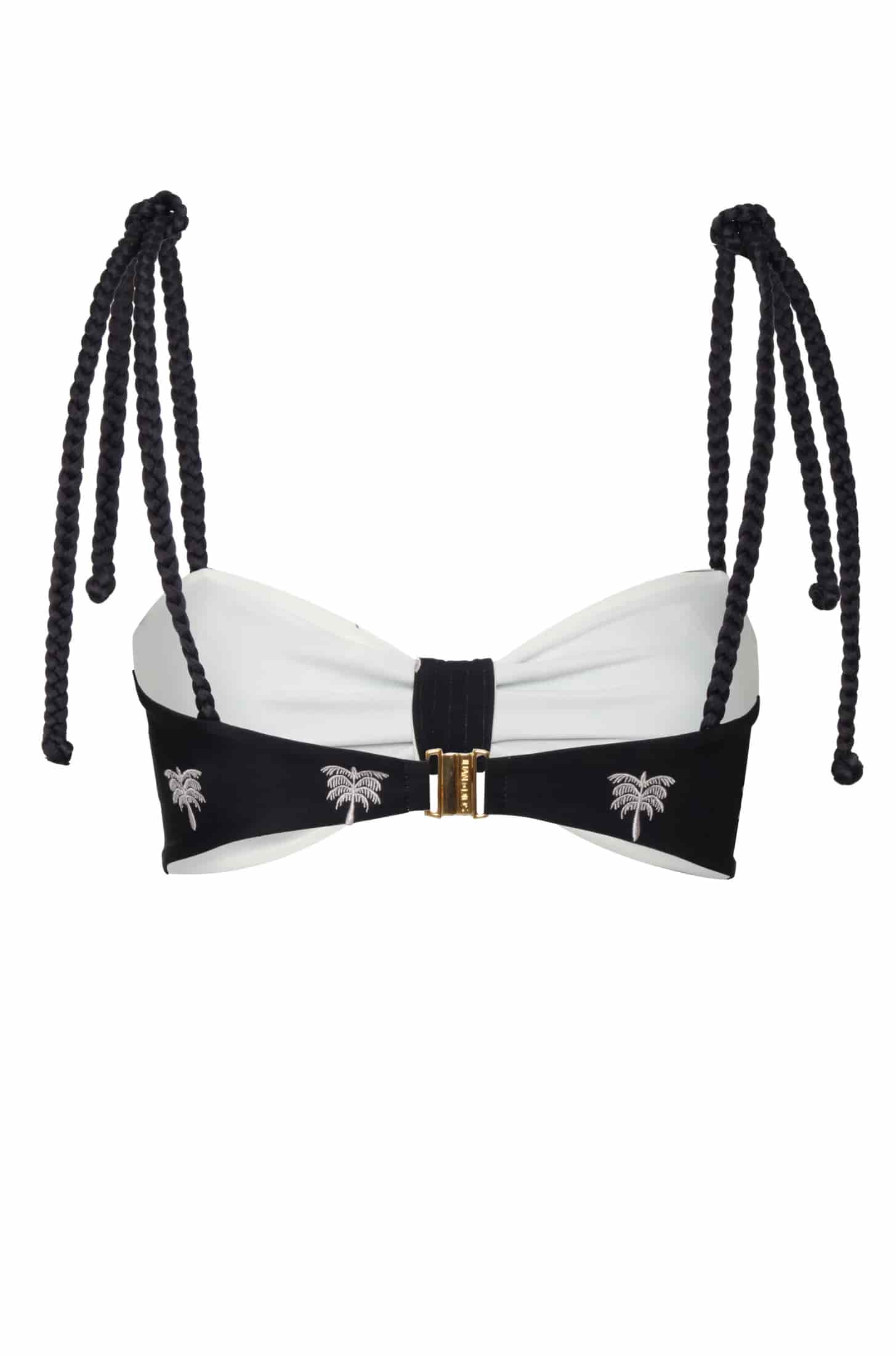 San Miguel Embroidered Top / Black - Ivory Polka Palms - miniatura 3
