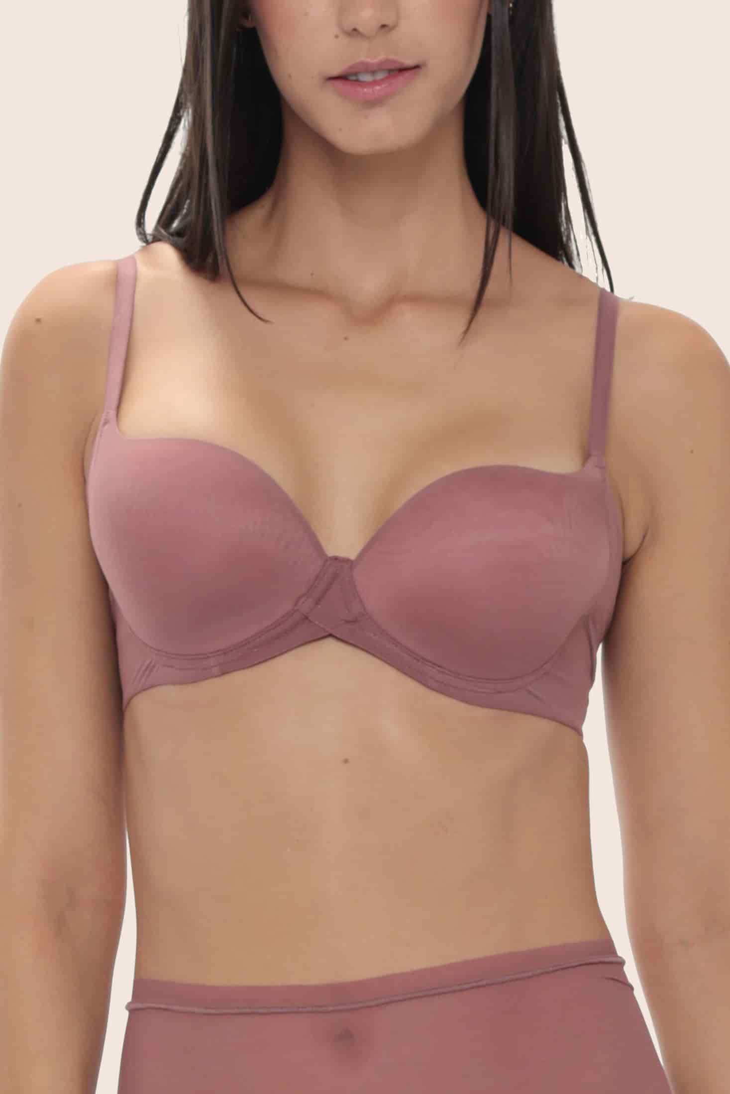 BRASIER CON COPA Y ARO INVISIBLE ULTRA COMODO ALMA LIMPIA MARRON - miniatura 2