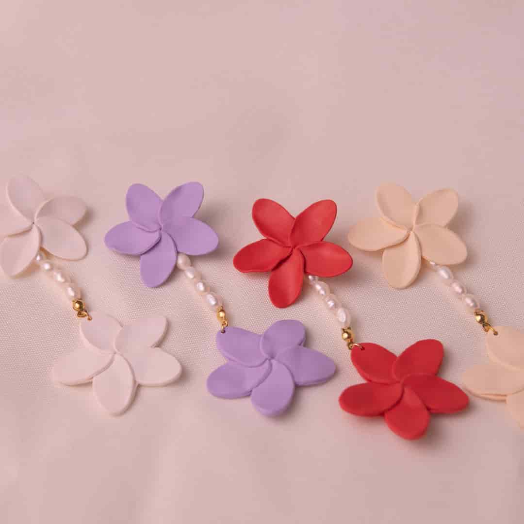 Aretes Flor de Primavera perlas - miniatura 2