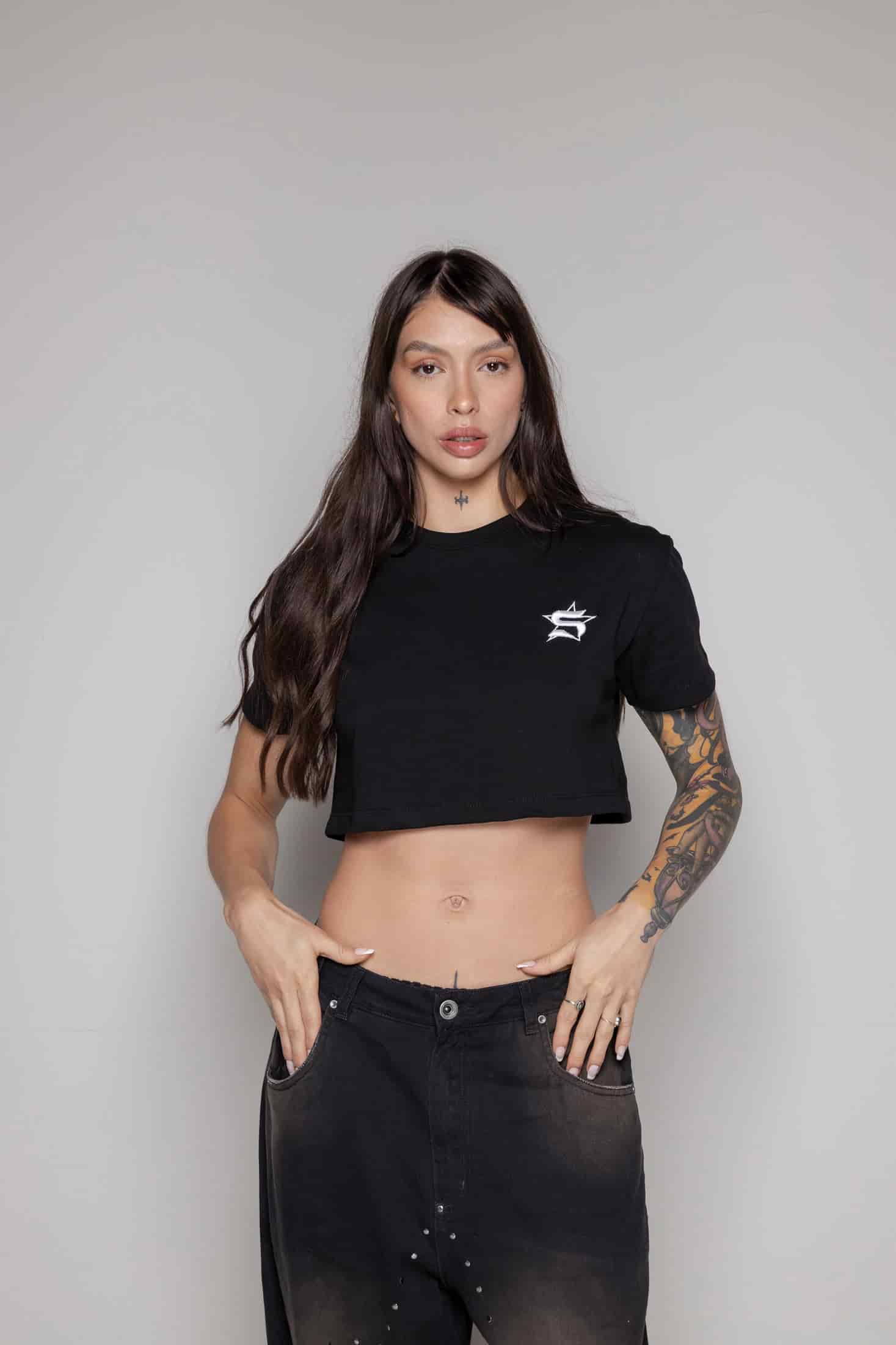 Crop-Top Basic Courage-Negro - miniatura 1