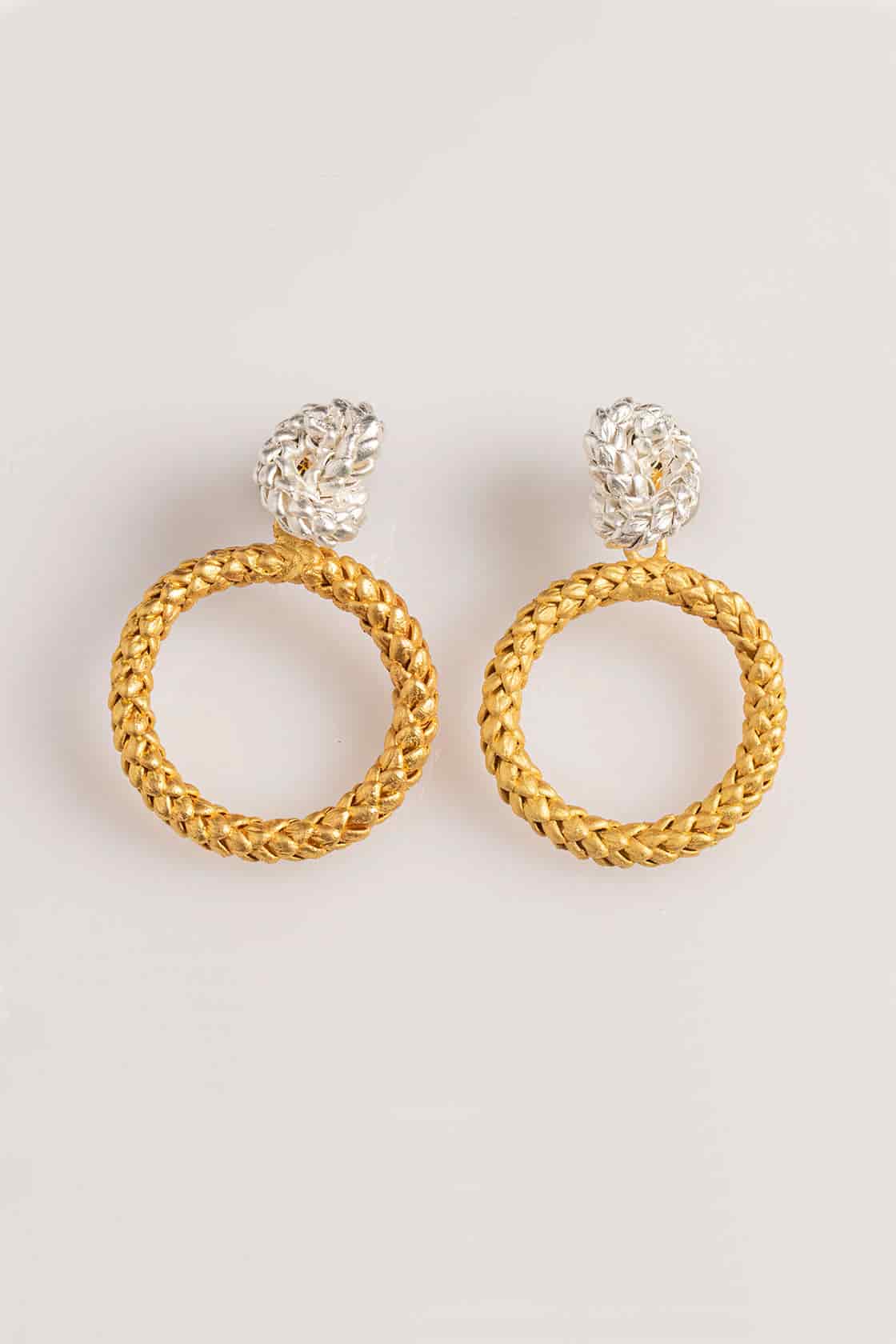 NORFOLK KNOT AND CIRCLE EARRINGS BICOLOR - miniatura 1