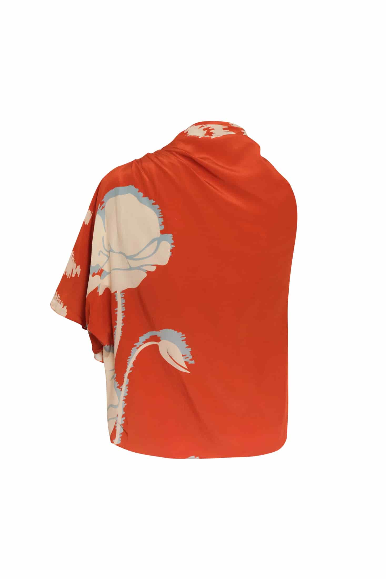 Chiminango Crepe Chine Blouse / Orange Gladiolos - miniatura 3