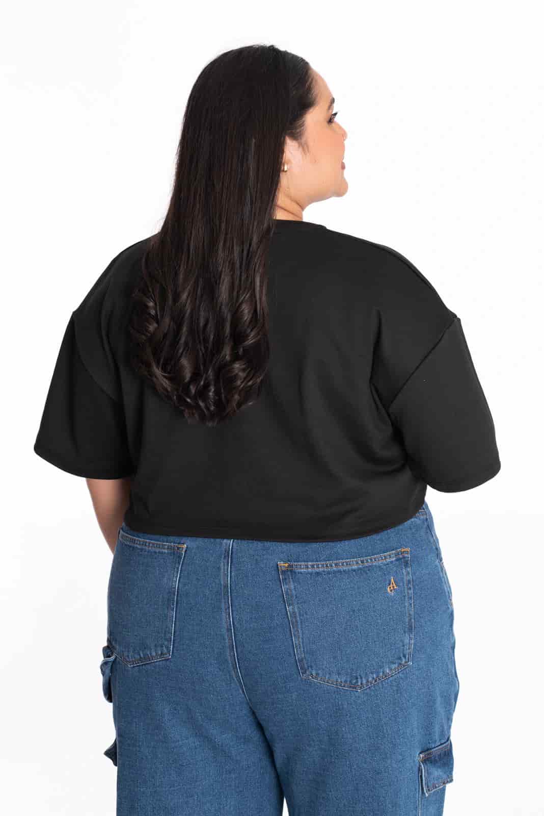 Crop Top Oversize Negro - miniatura 6