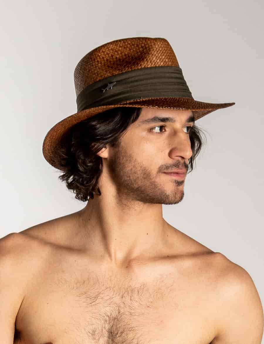 SOMBRERO OSCURO CINTA ANCHA VERDE - miniatura 2
