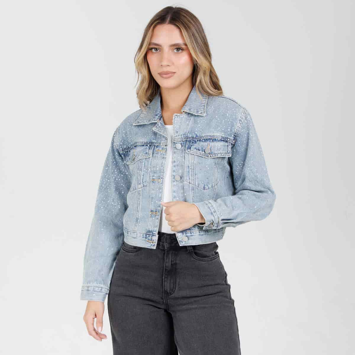 Chaqueta Denim brillos GY4032 - miniatura 1