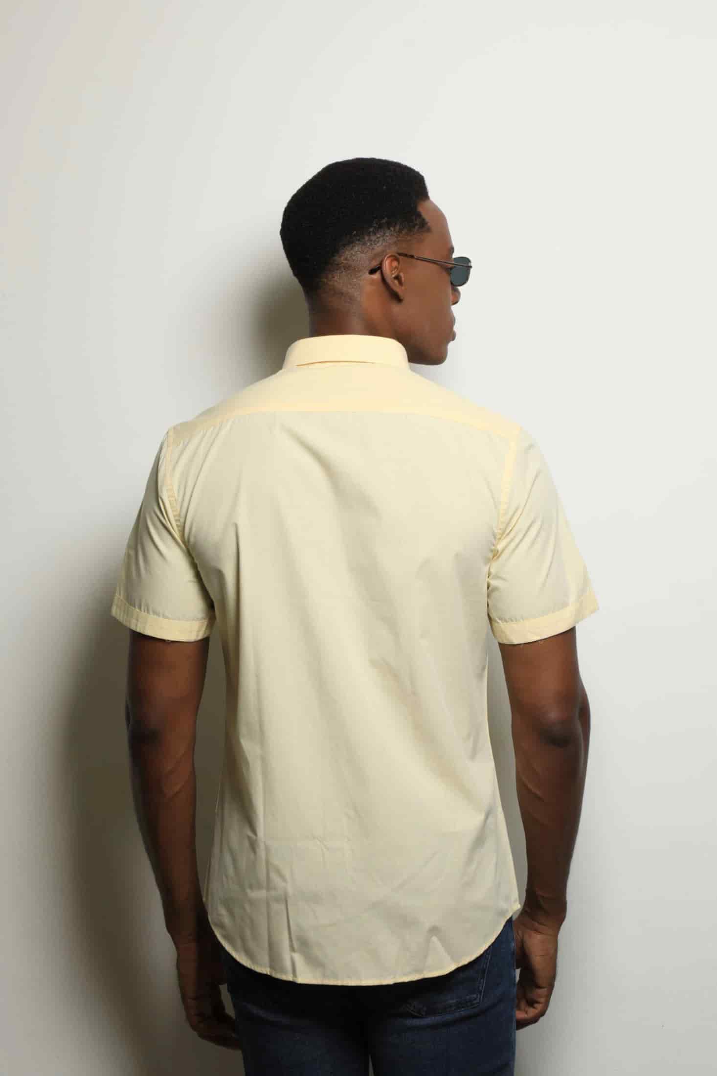 Camisa Manga Corta Cuadros Amarillo - miniatura 4