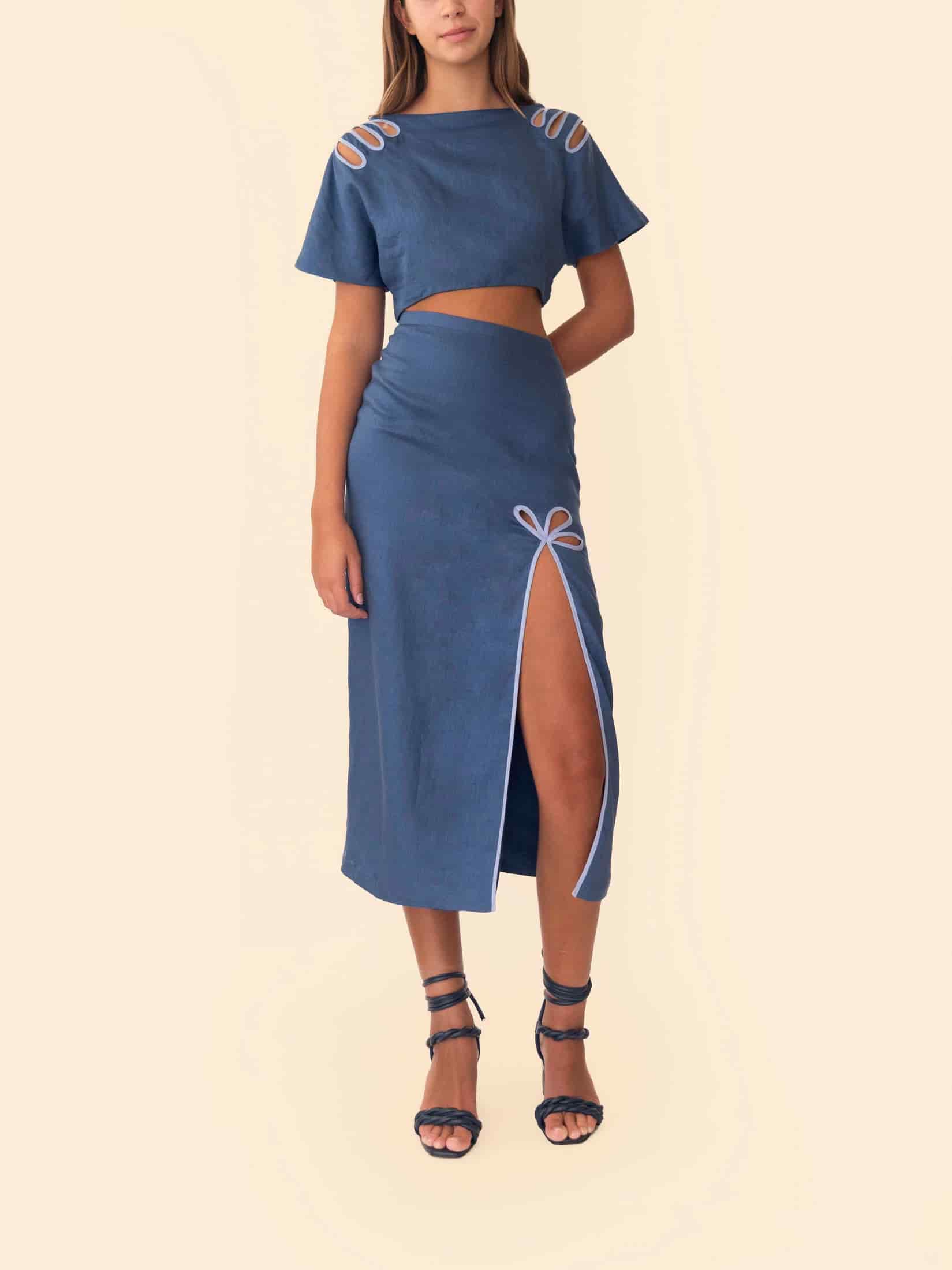 AYLA SKIRT NAUTIC BLUE - miniatura 2