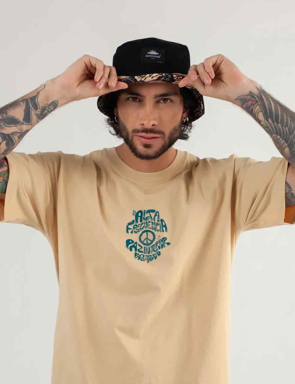 Camiseta Oversize Alta Frecuencia Arena Hombre - miniatura 1