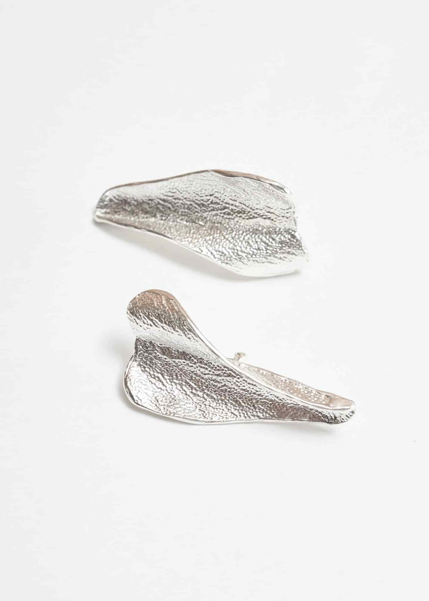 Aretes Maxi Pétalo Plata - miniatura 1