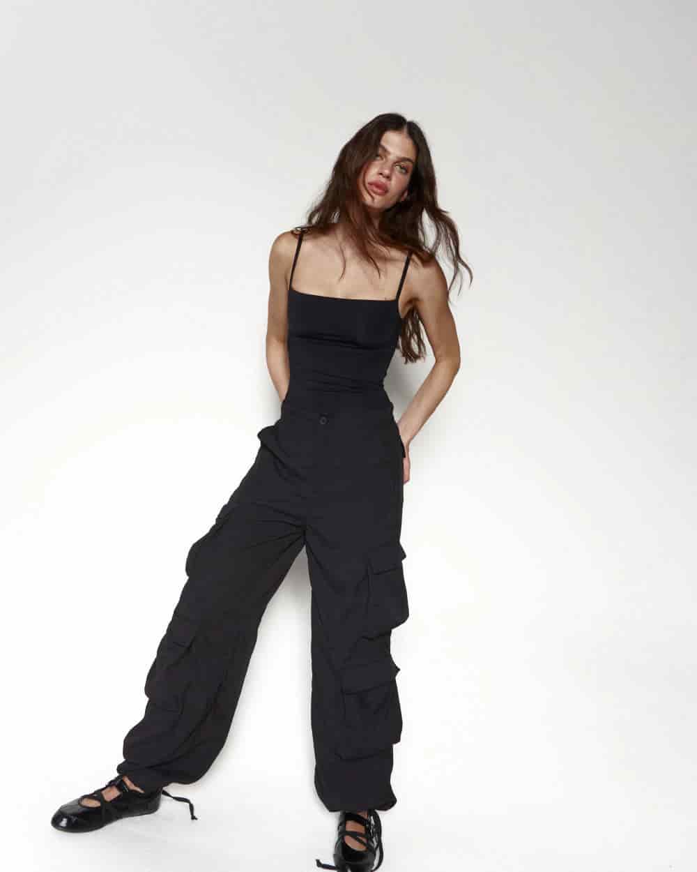 BLACK PARACHUTE PANTS - miniatura 6