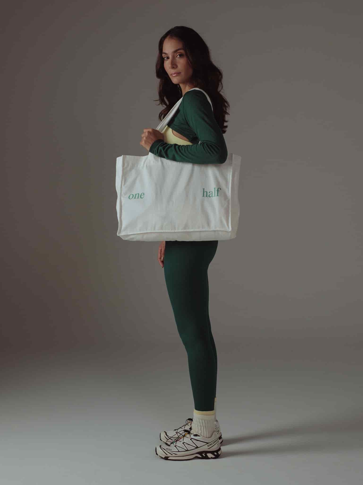 TOTE BAG - SOFT WHITE & BRIGHT GREEN - miniatura 9