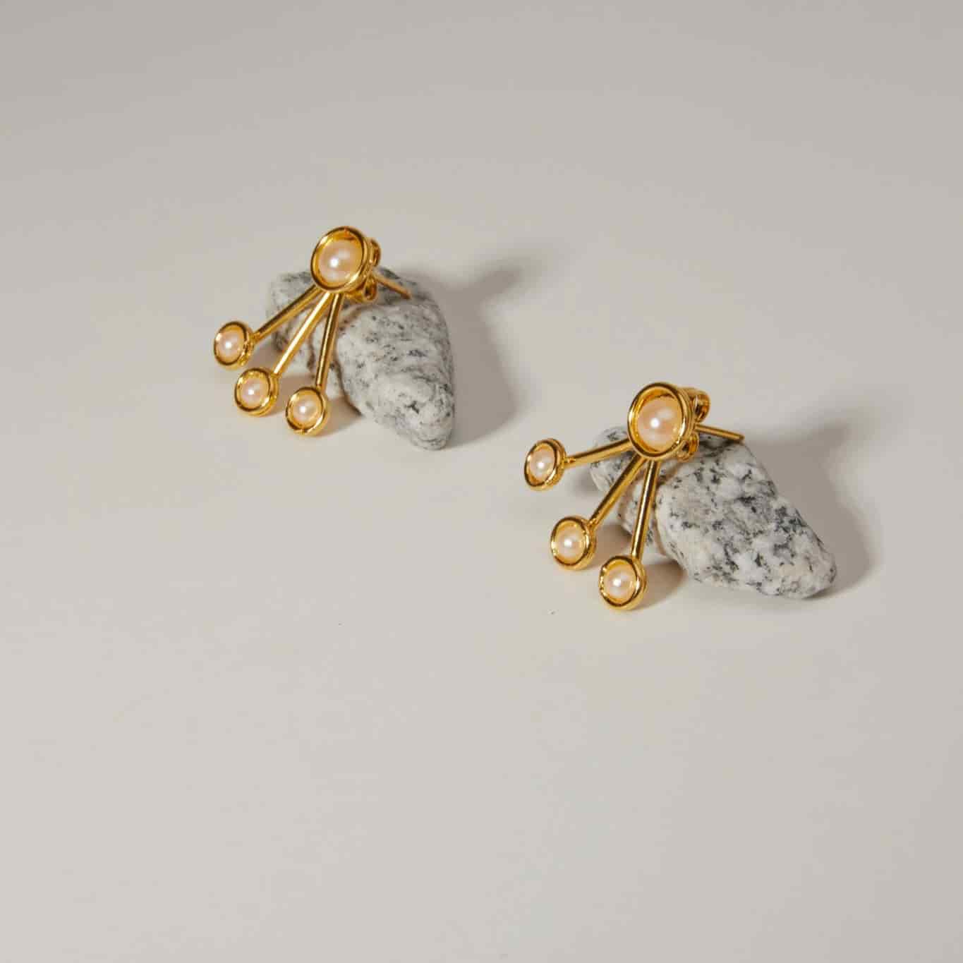 Triple Pearl Duo Studs - miniatura 5