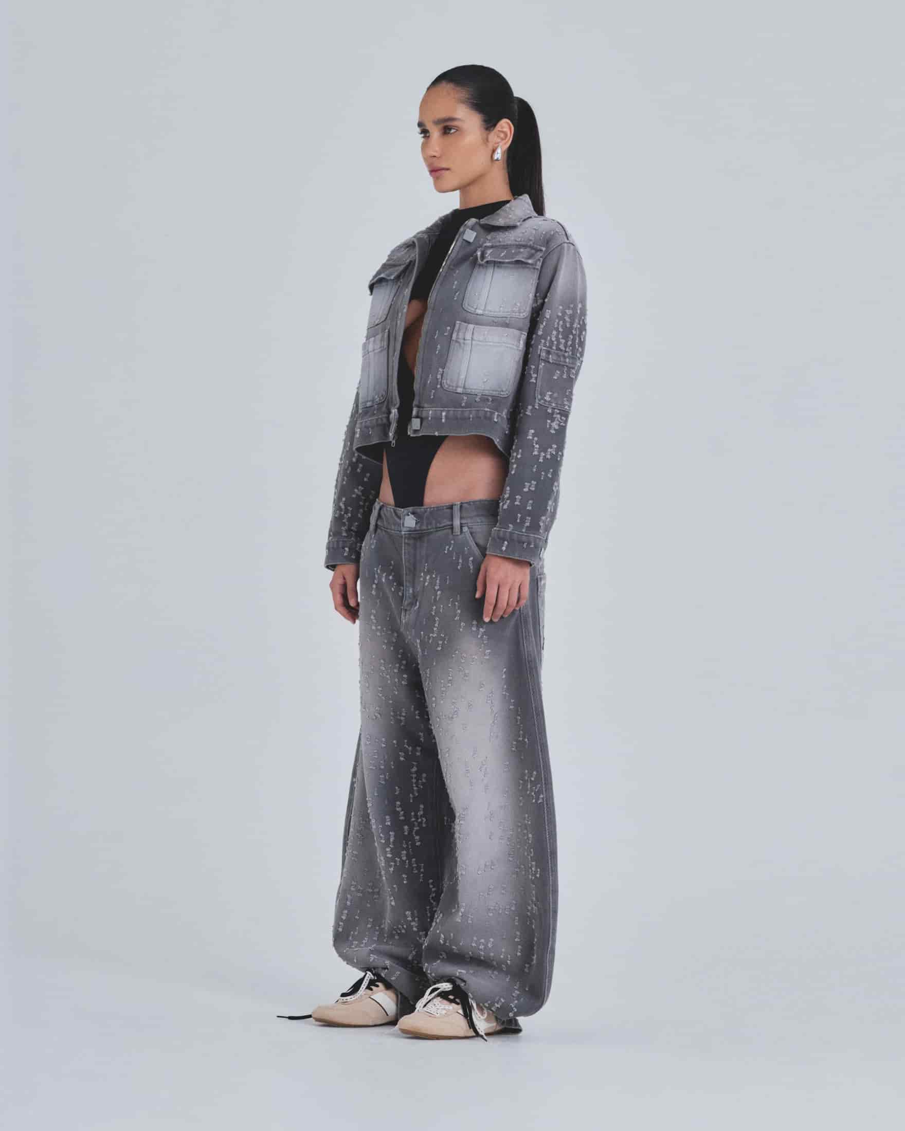 W Holy State UNDRGLD Ripped Jacket Washed Gray - miniatura 5