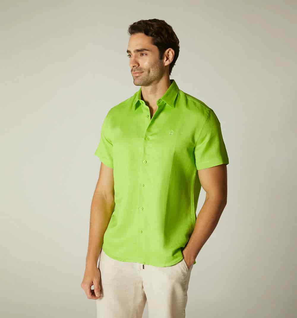 Camisa  para  hombre  en lino  manga cor - miniatura 10