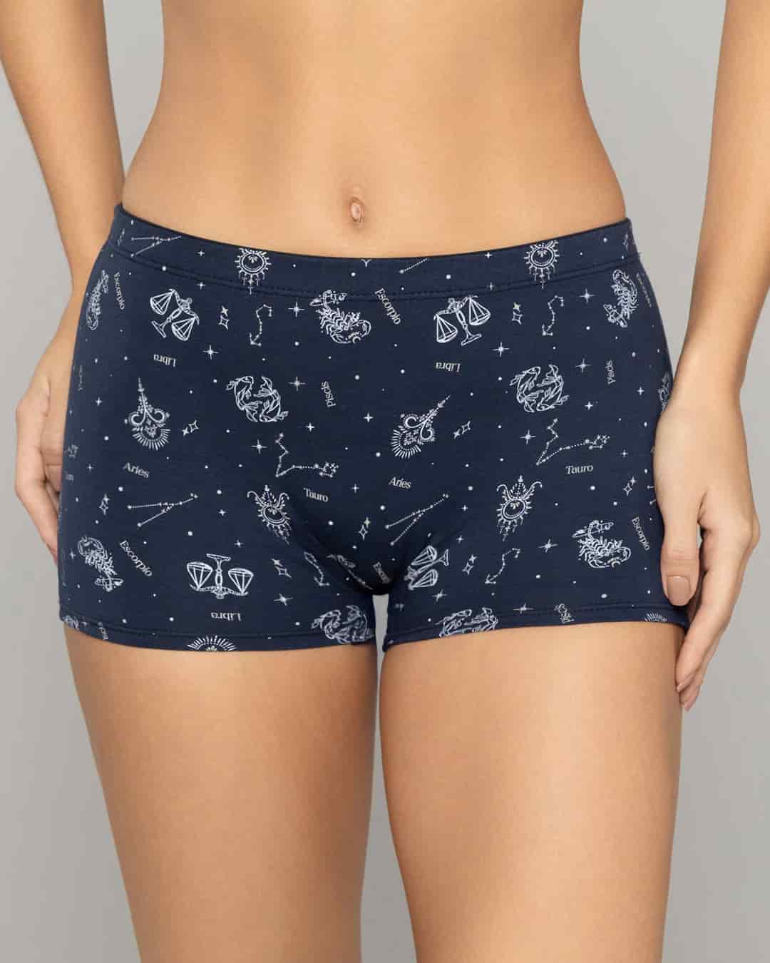 Boxer Largo Tiro Alto en Algodón Estampado para Mujer Ref. 8023 - miniatura 1
