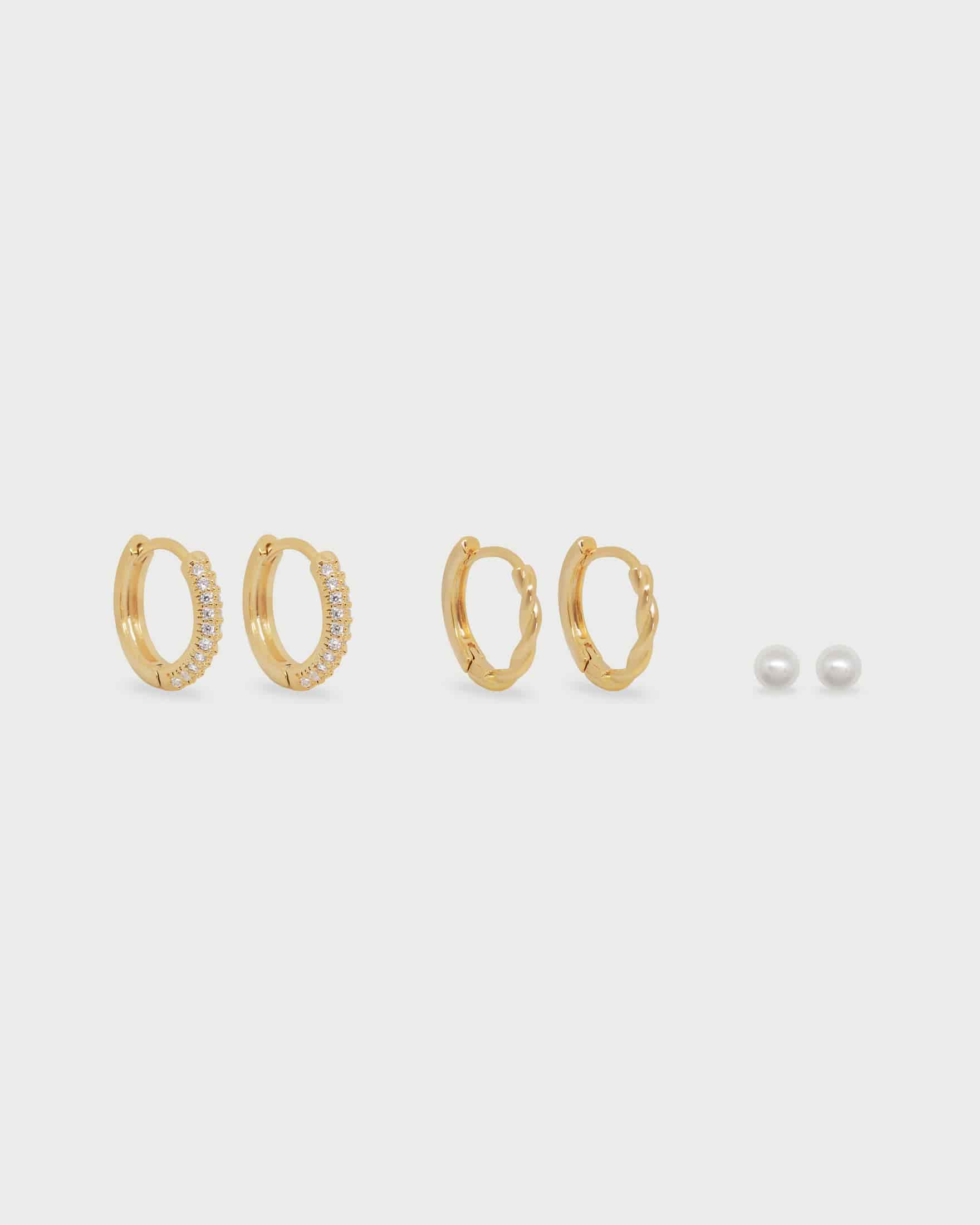 Set X3 Aretes Enlazados y Perlas - miniatura 3