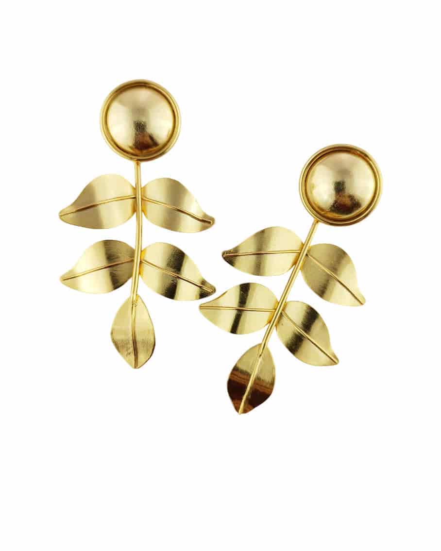 Aretes largos rama hojas Dina - miniatura 1