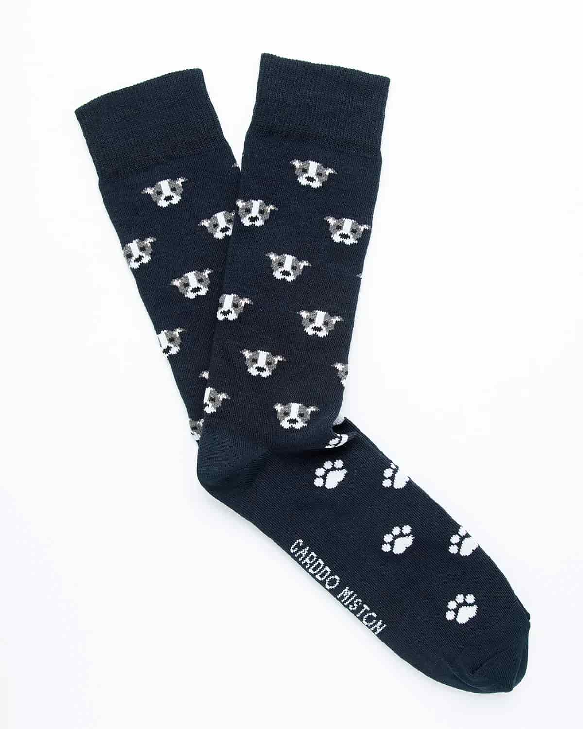Medias Algodón Estampado Perros - Fondo Azul - miniatura 2