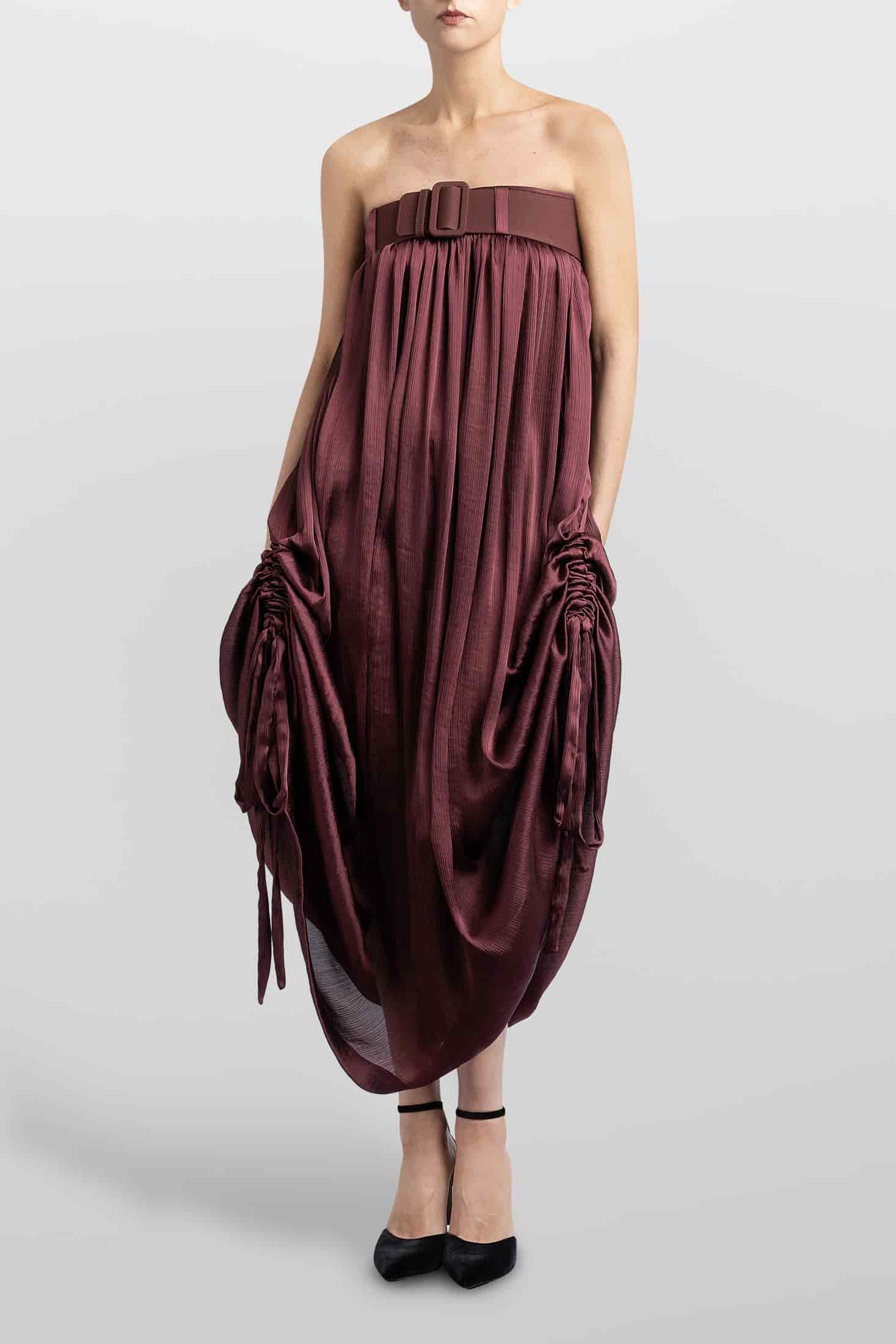 VESTIDO BALLOON EN TEXTURA - miniatura 2