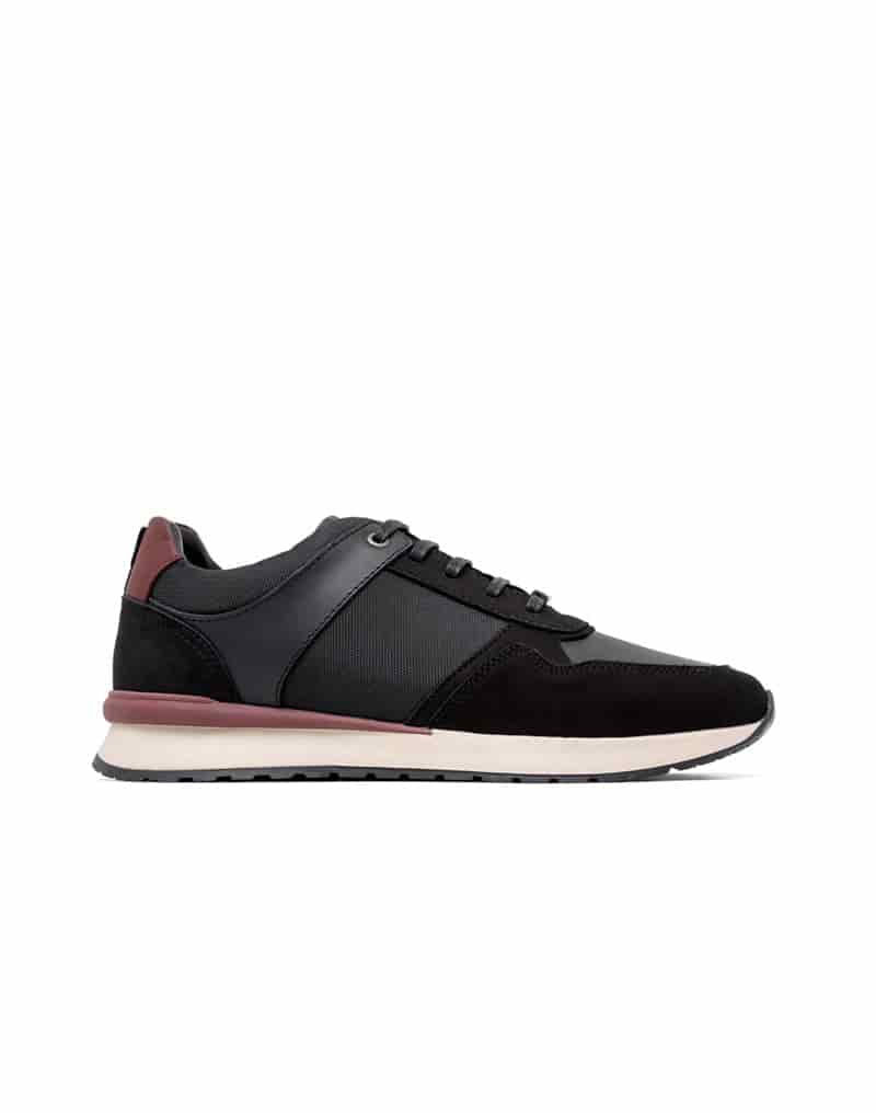 Zapato Deportivo Para Hombre En Cuero Combinado Con Textil REF GREV17 - miniatura 1