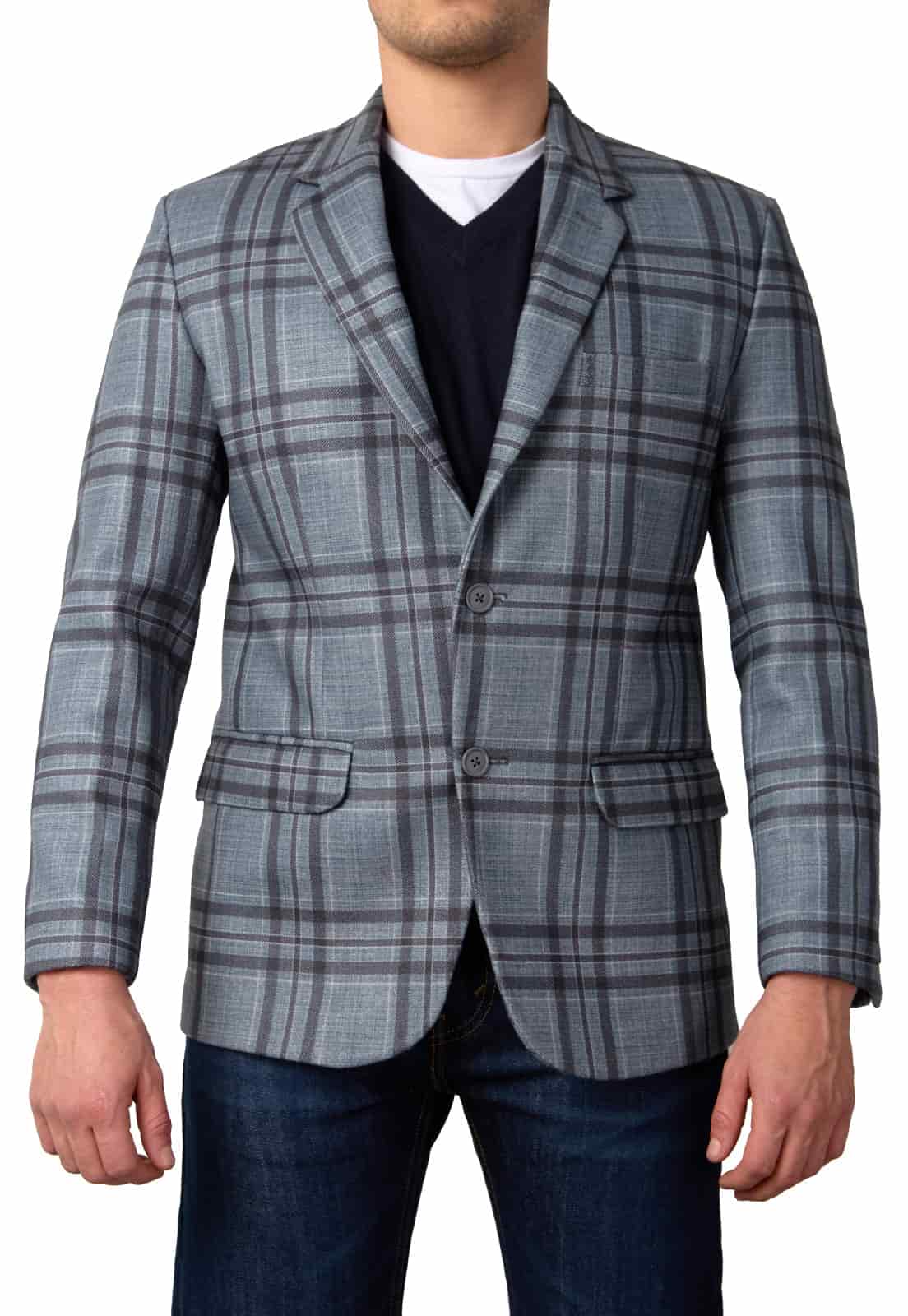 Blazer estampado negro a cuadros - miniatura 3
