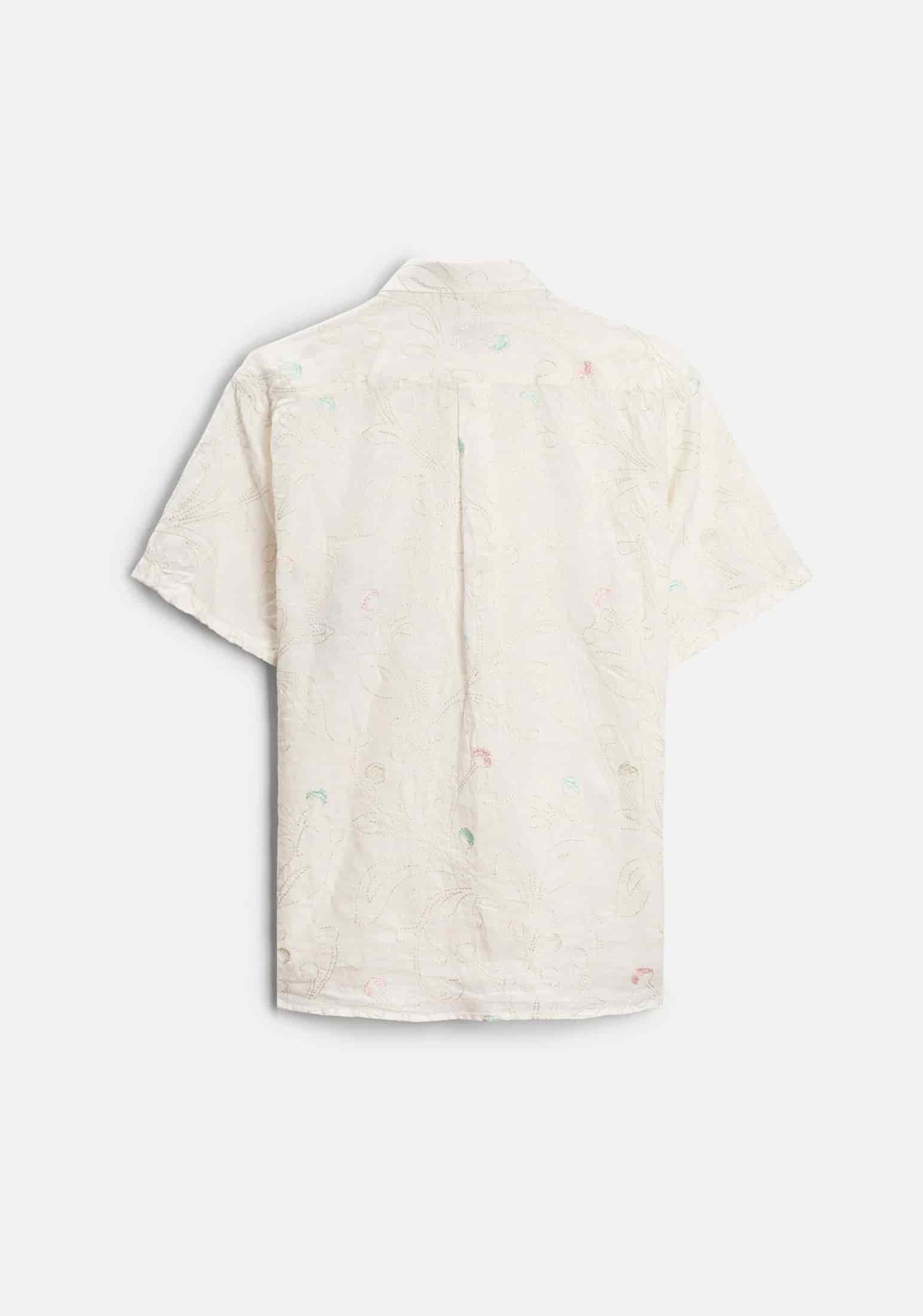 Camisa Lino Harlem Bordado Marfil - miniatura 5