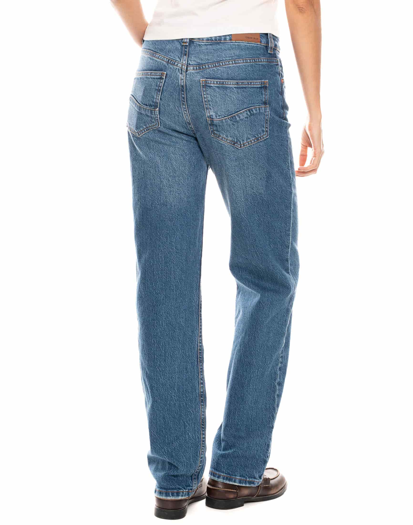 Jeans Straight Tiro Medio Denim Indigo - miniatura 2