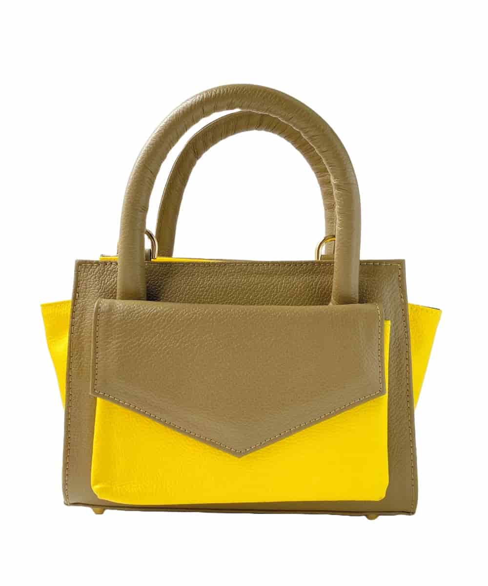 MiniBag Amarillo & Coffee – Bolso en Cuero - miniatura 1