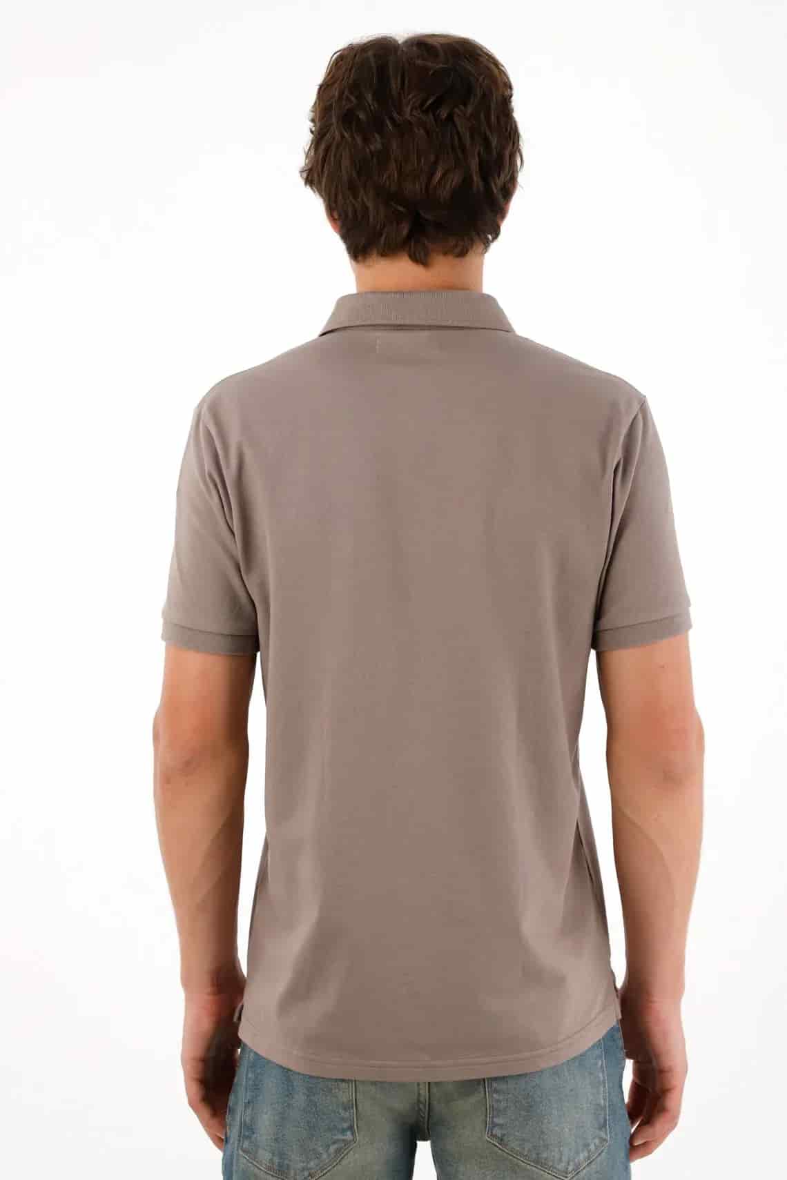 Polo con mini raqueta gris con acabado ligero para hombre - miniatura 5