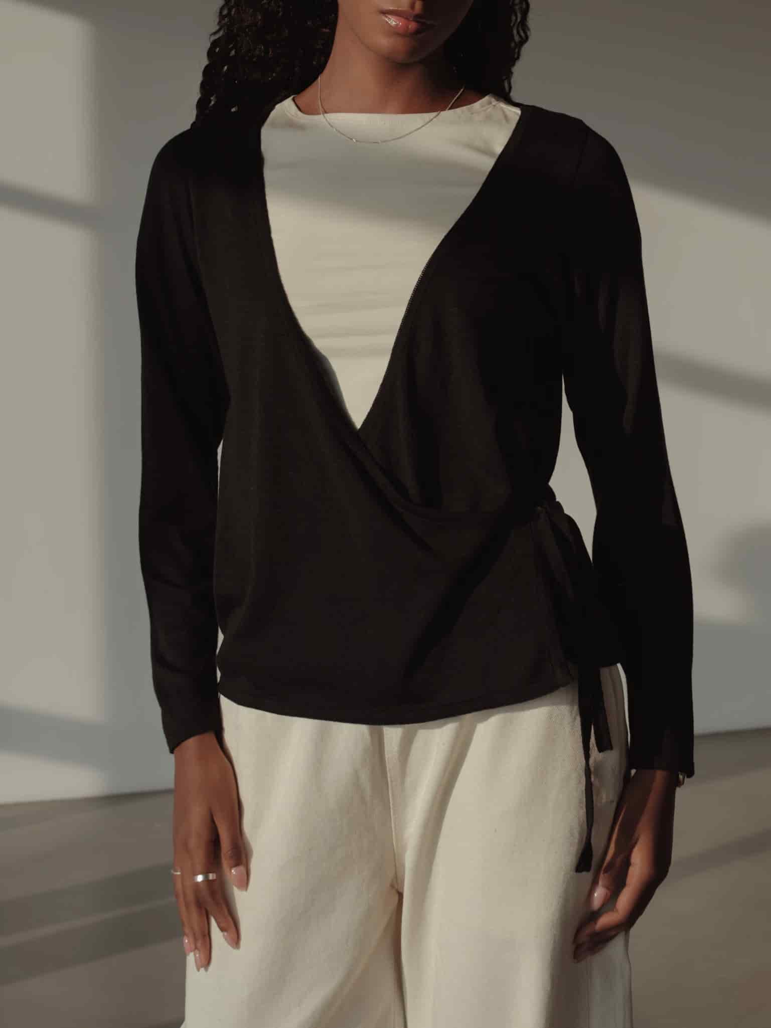 KNIT & KNOT CARDIGAN - BLACK - miniatura 3