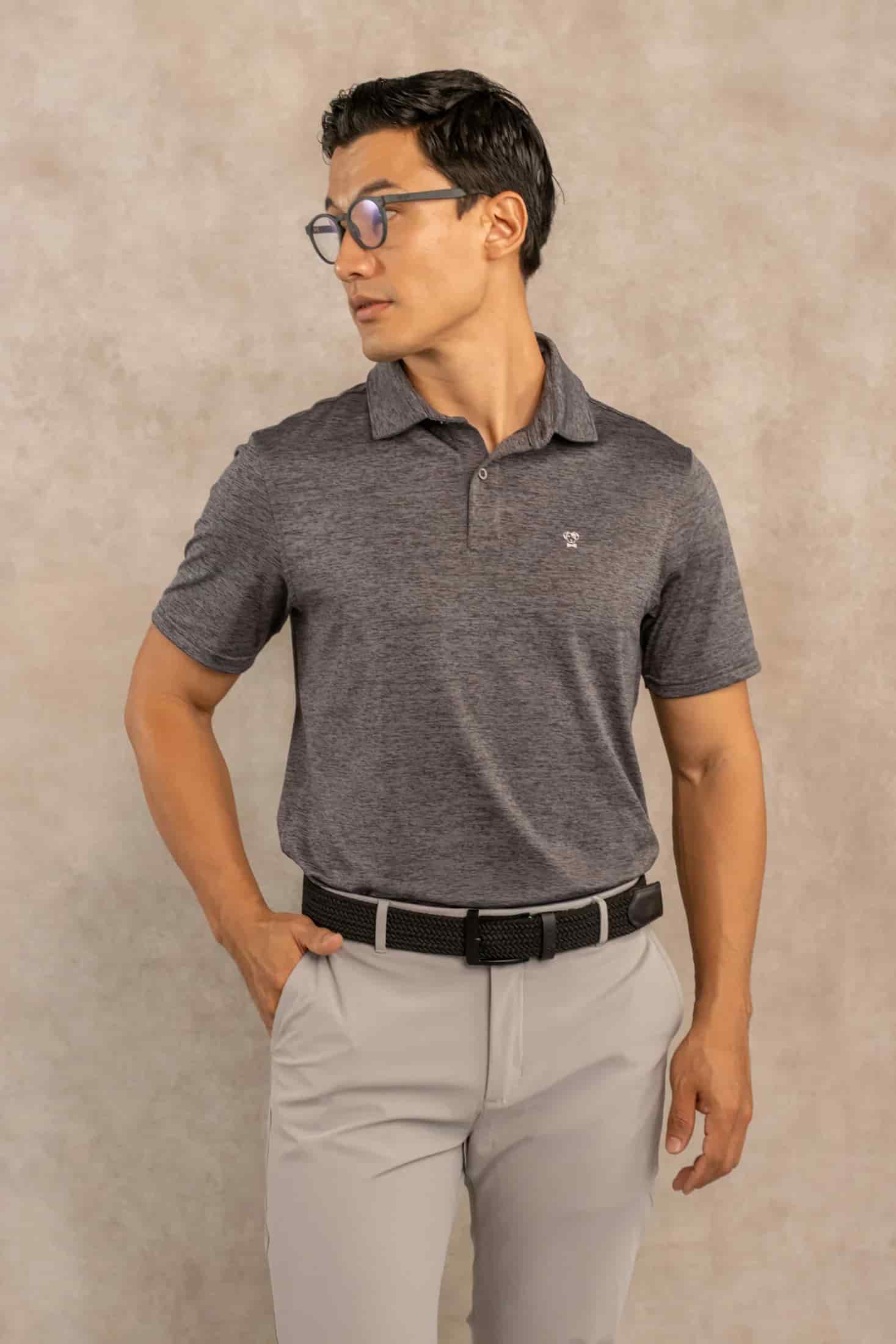 Polo Performance Antiarrugas Gris Jaspe - miniatura 7