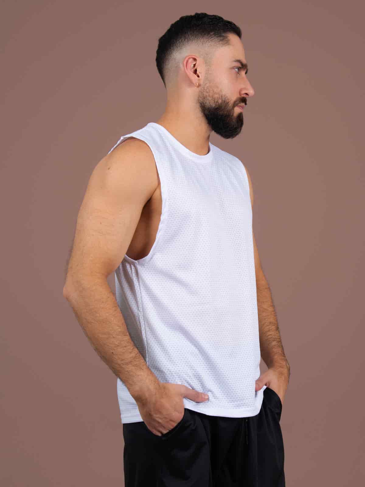 camisilla hombre panal blanco - miniatura 2
