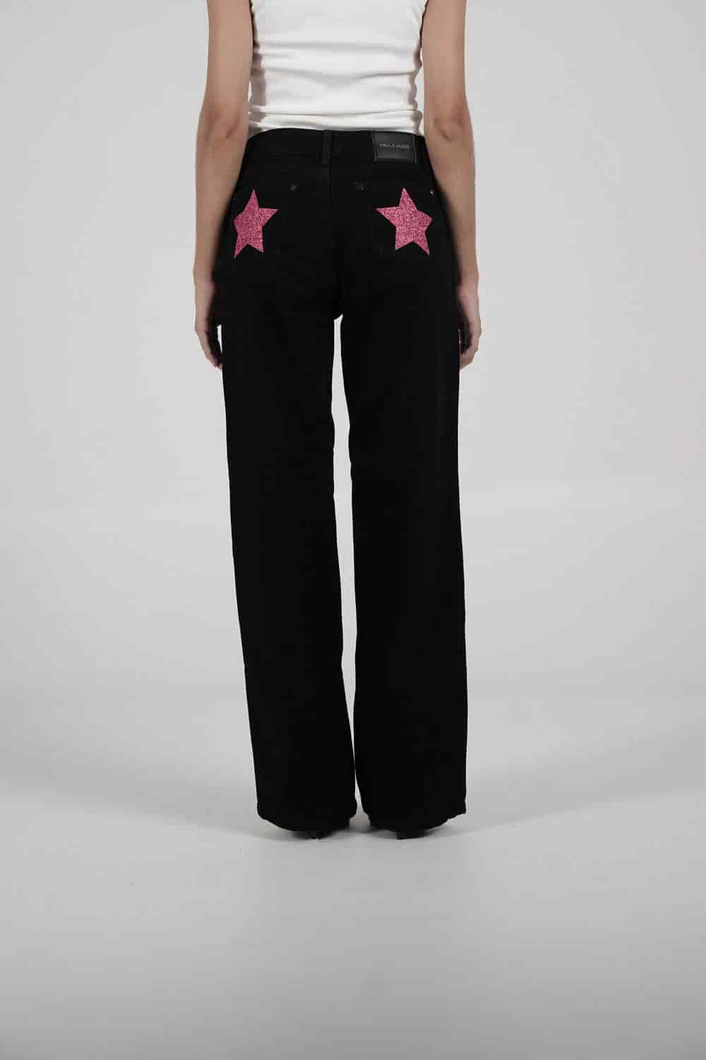 Double Star Black Jeans (Hot Pink) - miniatura 2