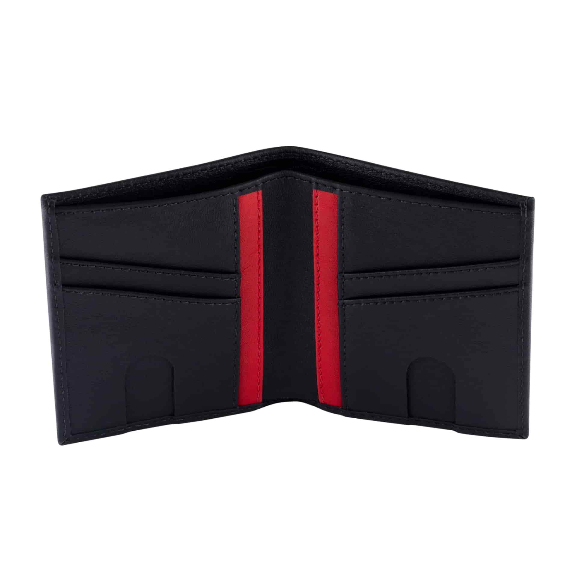Billetera Compact Cuero (Negra-Roja) — Con Grabado de Iniciales - miniatura 7