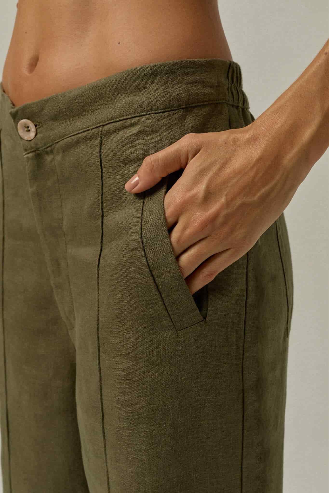 Pantalón Serre de lino | Verde Oliva - miniatura 2
