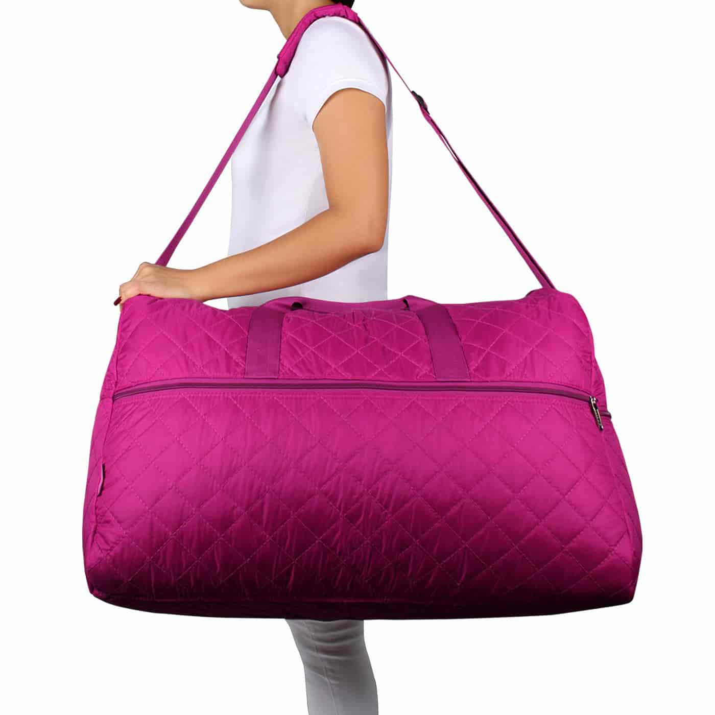 Maleta XL Plegable Puffer Fucsia - miniatura 3