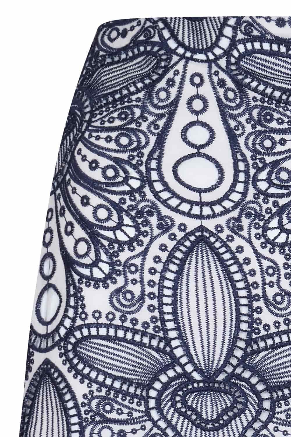 Falda marsella ivory navy - miniatura 3