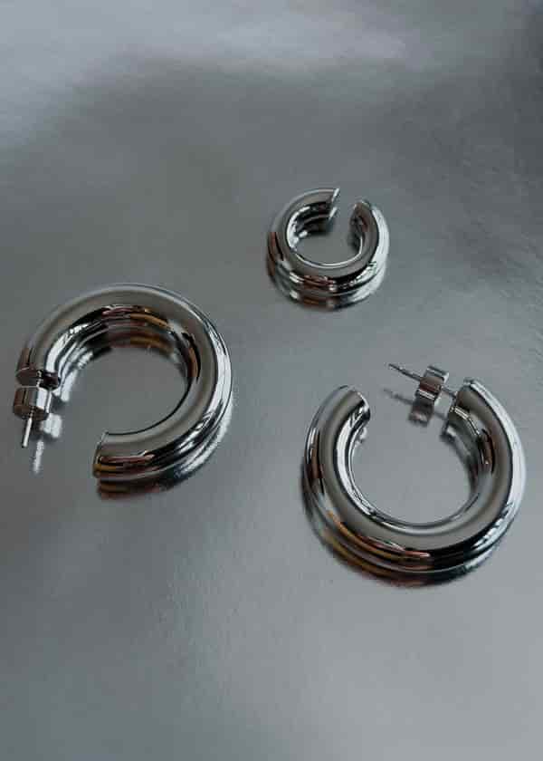 Combo MENIK HOOPS + EXTRA CHUNKY EARCUFF - miniatura 1